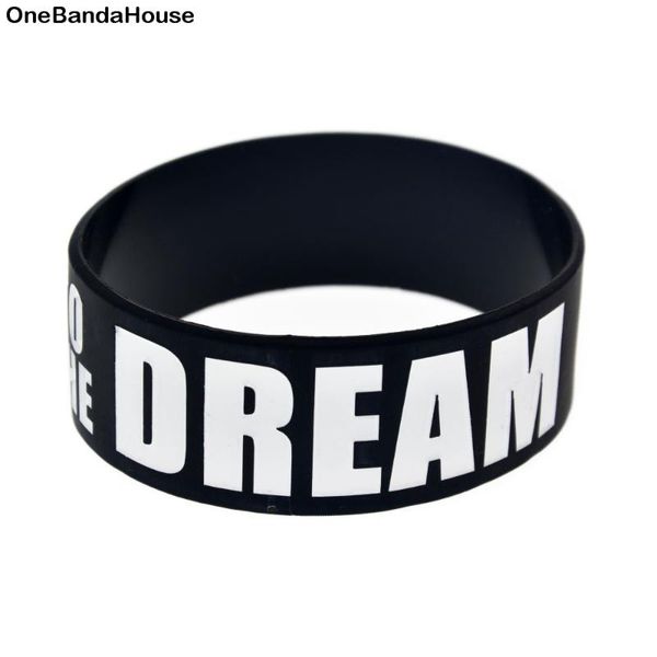 1pc 1 inch wide road to the dream silicone wristband, Red;blue