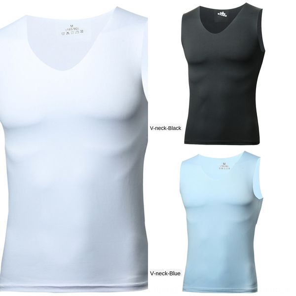 men' vest ice silk seamless vest white summer tight wide shoulder v-neck sports sleeveless base thin, White;black
men' vest ice silk seamless vest white summer tight wide shoulder v-neck sports sleeveless base thin, White;black