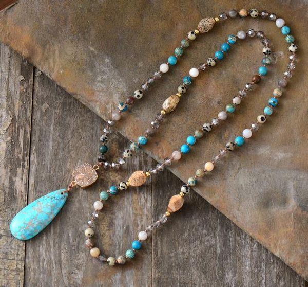 long natural stones crystals druzy teardrop pendant women chain bead yoga necklace dropshipping t200113
long natural stones crystals druzy teardrop pendant women chain bead yoga necklace dropshipping t200113