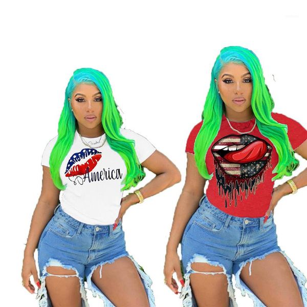 fashion lips pattern short sleeve tees creative casual women summer us independent days women tshirts, White
fashion lips pattern short sleeve tees creative casual women summer us independent days women tshirts, White