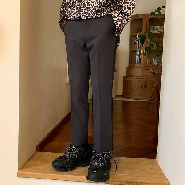 men's pants male fashion gray trouser straight suit ankle-length men vintage streetwear japan korea style casual slim fit pant, Black
men's pants male fashion gray trouser straight suit ankle-length men vintage streetwear japan korea style casual slim fit pant, Black