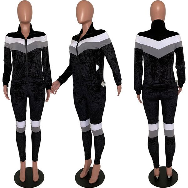 fashion two piece sets tracksuit women zipper jackets coat + pants leggings two pieces outfit sportwear trousers suit boutique d72812, White
fashion two piece sets tracksuit women zipper jackets coat + pants leggings two pieces outfit sportwear trousers suit boutique d72812, White