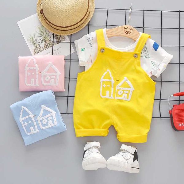 summer baby girls boys clothes infant color t shirt kids cartoon house pattern bib pants 2pcs/sets children casual sport suits, White
summer baby girls boys clothes infant color t shirt kids cartoon house pattern bib pants 2pcs/sets children casual sport suits, White