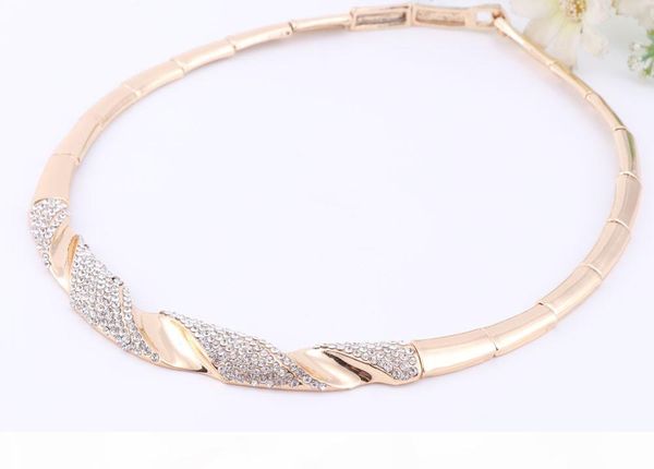 a 2 colors jewelry sets gold silver plated women statement necklace with earrings for party wedding boho crystal necklace 2017, Black
a 2 colors jewelry sets gold silver plated women statement necklace with earrings for party wedding boho crystal necklace 2017, Black