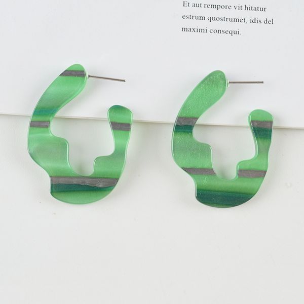 ujbox exclusive korean earrings green acrylic resin irregular striped leopard hoop earrings personality wedding birthday gift, Golden;silver
ujbox exclusive korean earrings green acrylic resin irregular striped leopard hoop earrings personality wedding birthday gift, Golden;silver