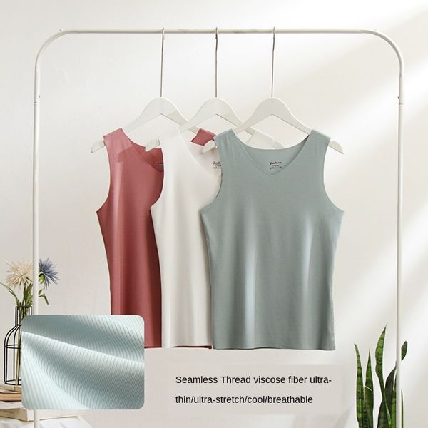 lightseamless thread women's ice silk nylon v round neck high elastic bottoming vest vest t-shirt vestsports sleeveless t-shirt, White
lightseamless thread women's ice silk nylon v round neck high elastic bottoming vest vest t-shirt vestsports sleeveless t-shirt, White