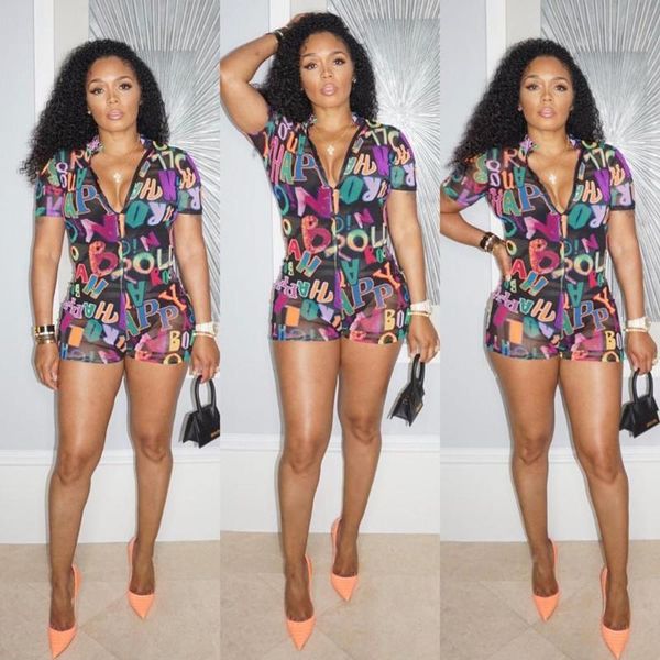 mesh jumpsuit women bodysuit letter print jumpsuits zipper playsuit rompers short sleeve streetwear, Black;white
mesh jumpsuit women bodysuit letter print jumpsuits zipper playsuit rompers short sleeve streetwear, Black;white