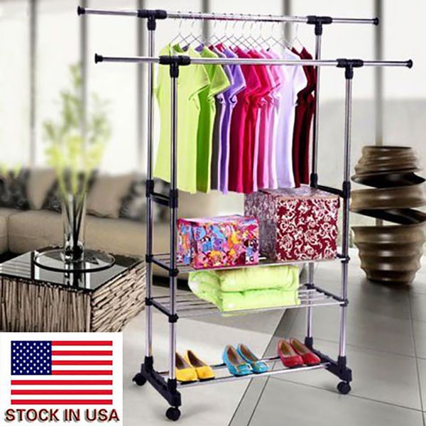 indoor clothes shoe rack dual bars horizontal & vertical telescope style 3 tiers stainless steel clothing garment shoe rack b
indoor clothes shoe rack dual bars horizontal & vertical telescope style 3 tiers stainless steel clothing garment shoe rack b