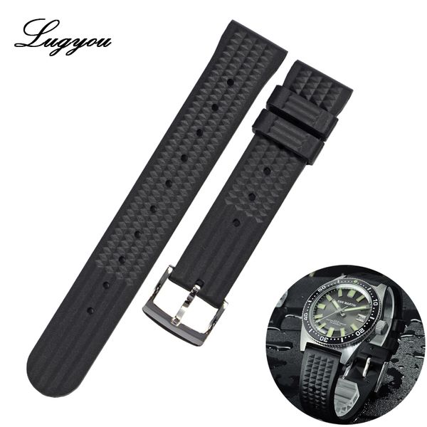 watch bands lugyou parts rubber strap waterproof black no insert 20mm stainless steel tongue buckle fit for san martin 007 62mas, Black;brown
watch bands lugyou parts rubber strap waterproof black no insert 20mm stainless steel tongue buckle fit for san martin 007 62mas, Black;brown