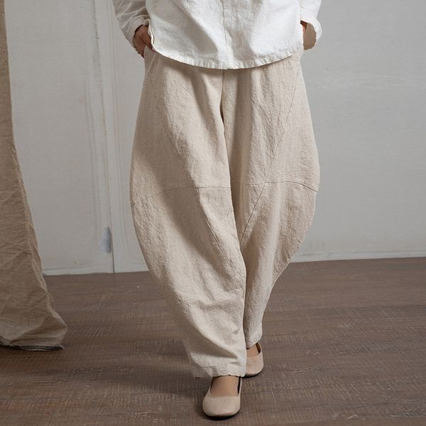 johnature 6 color linen pants vintage women trouser spring elastic waist pockets solid color patchwork 2020 women harem pants, Black;white
johnature 6 color linen pants vintage women trouser spring elastic waist pockets solid color patchwork 2020 women harem pants, Black;white