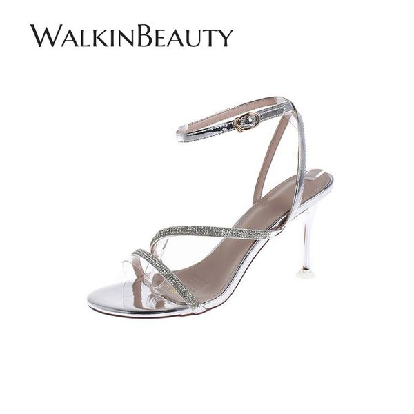 women sandals 2020 straight-line buckle crystal transparent high thin heeled silver high heel dress shoes ankle strap summer, Black
women sandals 2020 straight-line buckle crystal transparent high thin heeled silver high heel dress shoes ankle strap summer, Black
