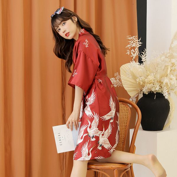 women's sleepwear 2021 spring summer women satin silk nightgowns casual intimate fashion printing robe, Black;red
women's sleepwear 2021 spring summer women satin silk nightgowns casual intimate fashion printing robe, Black;red