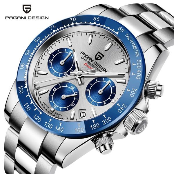pagani design sport chronograph watch men quartz wristwatches stainless steel men waterproof wristwatch japan movement timepiece, Slivery;brown
pagani design sport chronograph watch men quartz wristwatches stainless steel men waterproof wristwatch japan movement timepiece, Slivery;brown