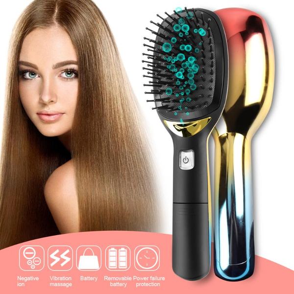upgrade electric negative ionic hair brush with handle magic anti static hairbrush massage comb smooth hair comb styling tools, Silver
upgrade electric negative ionic hair brush with handle magic anti static hairbrush massage comb smooth hair comb styling tools, Silver