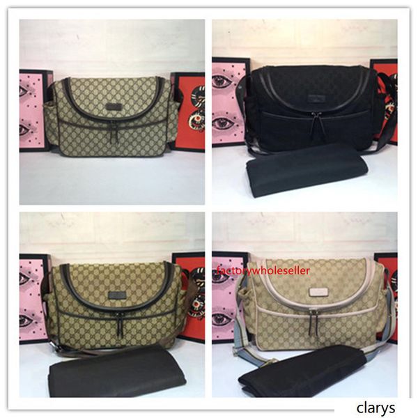 baby diaper men messenger bag gg canvas plus 123326 shoulder bag leather diaper bag size:44*30*13cm