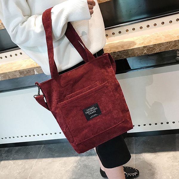 women corduroy shopping bags reusable tote ladies casual shoulder bag foldable beach shopping bag cotton cloth female handbag
women corduroy shopping bags reusable tote ladies casual shoulder bag foldable beach shopping bag cotton cloth female handbag