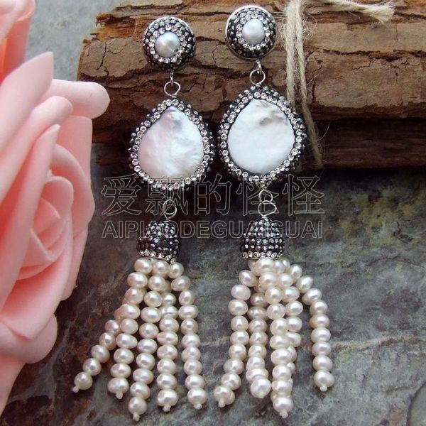 women's beautiful 22mm white coin pearl earrings, Golden
women's beautiful 22mm white coin pearl earrings, Golden
