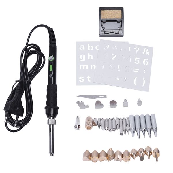 eu plug ,60w electric soldering iron carving pyrography tool welding tips kit wood embossing burning soldering pen set
eu plug ,60w electric soldering iron carving pyrography tool welding tips kit wood embossing burning soldering pen set