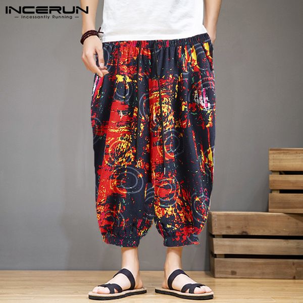 men vintage printed harem pants leisure baggy trousers retro loose pantalones cotton waist elastic pants streetwear incerun 5xl7, Black
men vintage printed harem pants leisure baggy trousers retro loose pantalones cotton waist elastic pants streetwear incerun 5xl7, Black