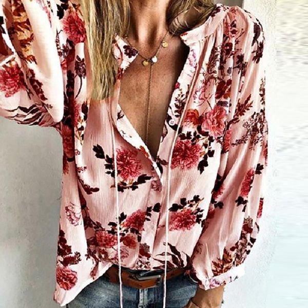women elegant v-neck blouse shirt 2020 autumn casual floral print tassel pullover ladies vintage plus size long sleeve blusa, White
women elegant v-neck blouse shirt 2020 autumn casual floral print tassel pullover ladies vintage plus size long sleeve blusa, White