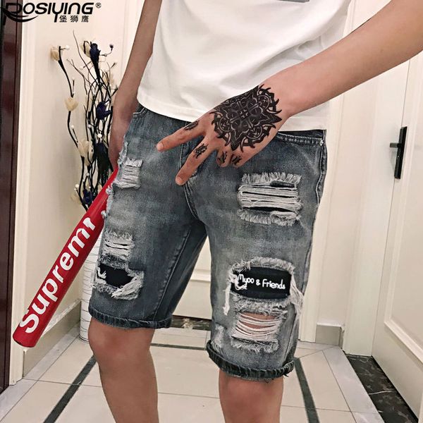 wholesale 2020 summer hip hop teenagers mental boy ripped hole denim jeans hombre men's pants korean slim shorts pants, Blue
wholesale 2020 summer hip hop teenagers mental boy ripped hole denim jeans hombre men's pants korean slim shorts pants, Blue