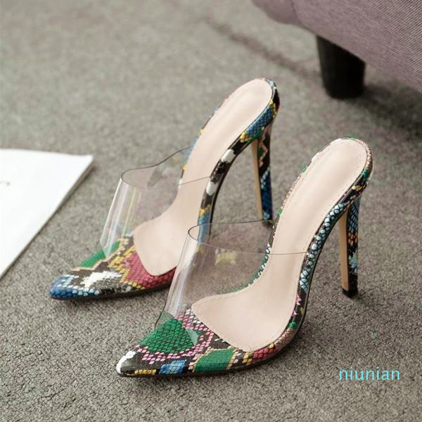 size 35 to 42 ladies transparent clear heels mules designer sandals green snake prints pvc patchwork stiletto heels, Black
size 35 to 42 ladies transparent clear heels mules designer sandals green snake prints pvc patchwork stiletto heels, Black