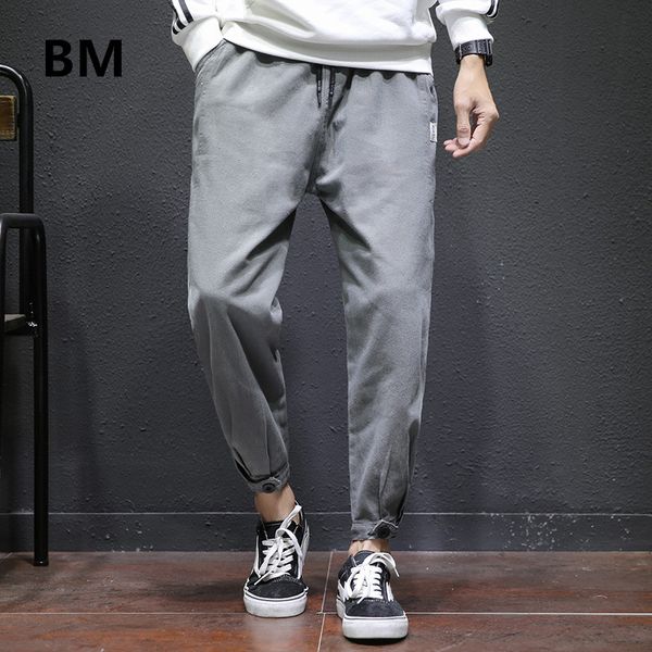 men's pants streetwear ribbons man's loose drawstring joggers fashion casual ankle-length solid pant cotton fernao tapered fit, Black
men's pants streetwear ribbons man's loose drawstring joggers fashion casual ankle-length solid pant cotton fernao tapered fit, Black