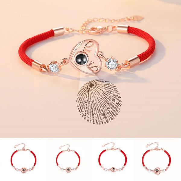 fashion couple bracelet 100 languages i love you projection for women lucky red handmade rope bangles jewelry gifts, Black
fashion couple bracelet 100 languages i love you projection for women lucky red handmade rope bangles jewelry gifts, Black