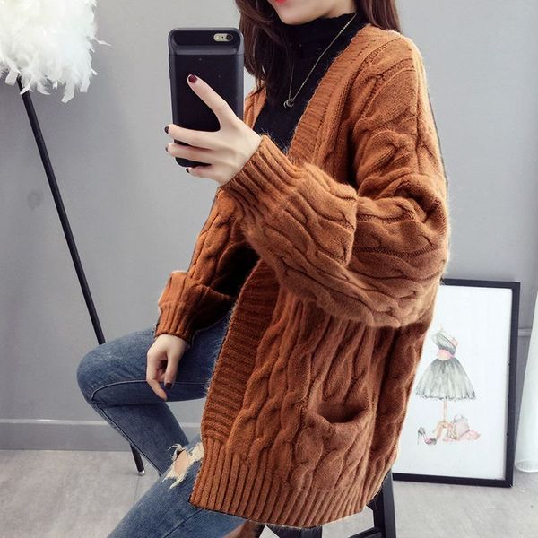 newstyle twist coat for women korean style loose solid color bubble coat sweater sleeve sweater cardigan for women, White;black
newstyle twist coat for women korean style loose solid color bubble coat sweater sleeve sweater cardigan for women, White;black
