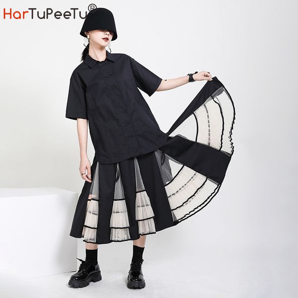 pleated skirt office women elastic high waist midi skirts 2020 summer autumn stylish patchwork mesh ruffles plus size s~xl, Black
pleated skirt office women elastic high waist midi skirts 2020 summer autumn stylish patchwork mesh ruffles plus size s~xl, Black