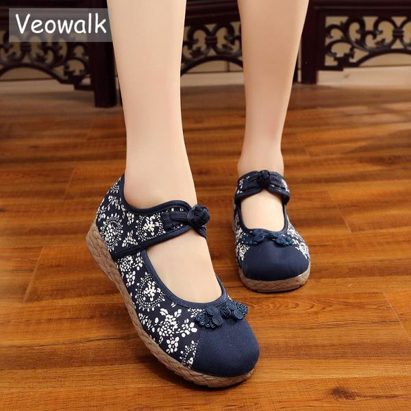 veowalk chinese knot women's canvas flats retro ladies casual ankle strap floral printed denim cotton fabric platform shoes, Black
veowalk chinese knot women's canvas flats retro ladies casual ankle strap floral printed denim cotton fabric platform shoes, Black