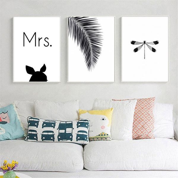 nordic minimalist posters cute animal palm leaf canvas painting black white dragonfly kitten cat wall pictures kids room decor
nordic minimalist posters cute animal palm leaf canvas painting black white dragonfly kitten cat wall pictures kids room decor
