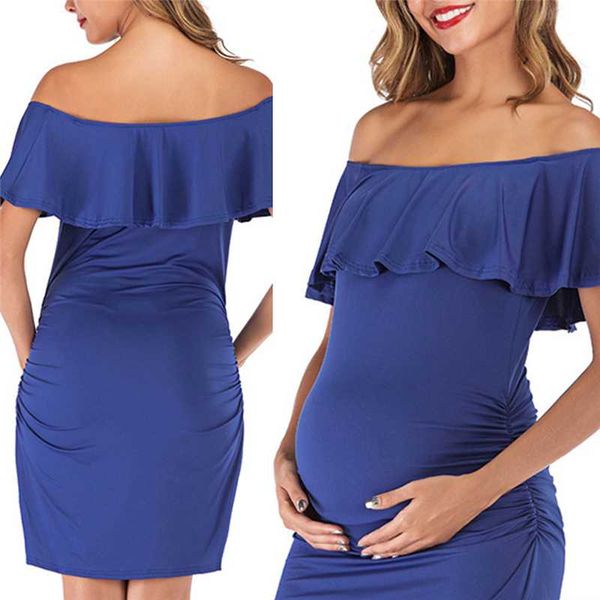 women pregnant dress off shoulder ruffles elegant fitted maternity gown slim fit pgraphy dress for p shoot, White
women pregnant dress off shoulder ruffles elegant fitted maternity gown slim fit pgraphy dress for p shoot, White