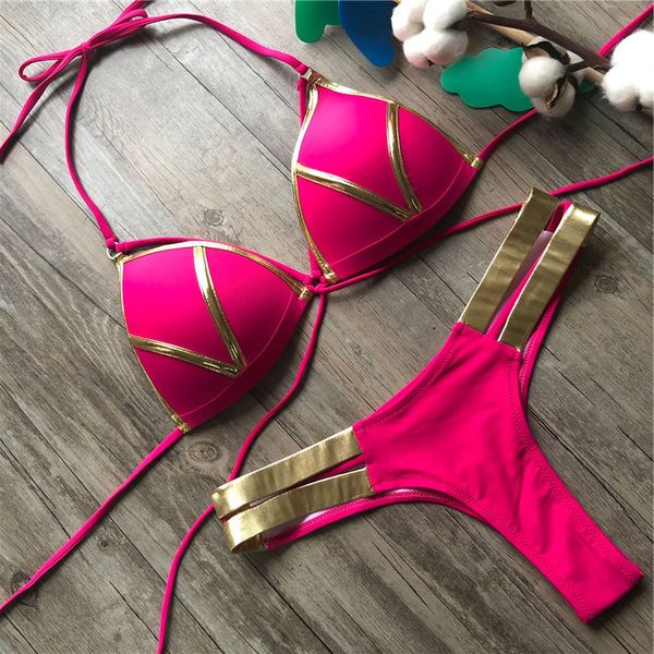 red swimwear push up swimsuit women halter biquini padded bathing suit gold stamping brazilian bikinis bikini set thong 2020 bikini, White;black
red swimwear push up swimsuit women halter biquini padded bathing suit gold stamping brazilian bikinis bikini set thong 2020 bikini, White;black