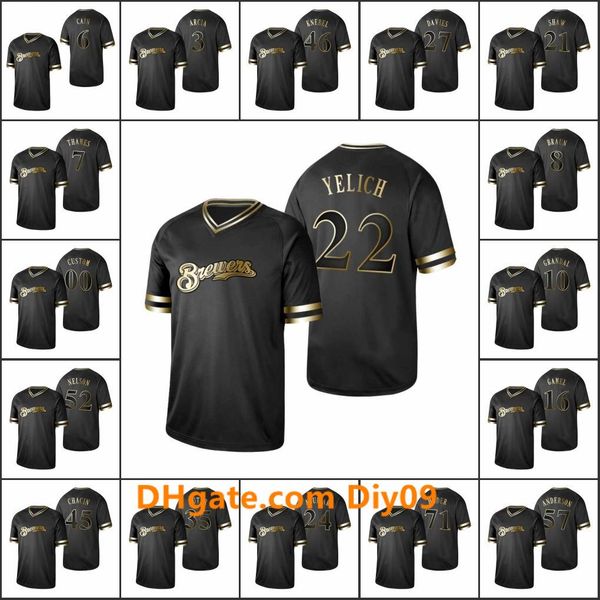 milwaukee brewers men #22 christian yelich 8 ryan braun 6 lorenzo cain women youth golden edition black custom jersey
milwaukee brewers men #22 christian yelich 8 ryan braun 6 lorenzo cain women youth golden edition black custom jersey