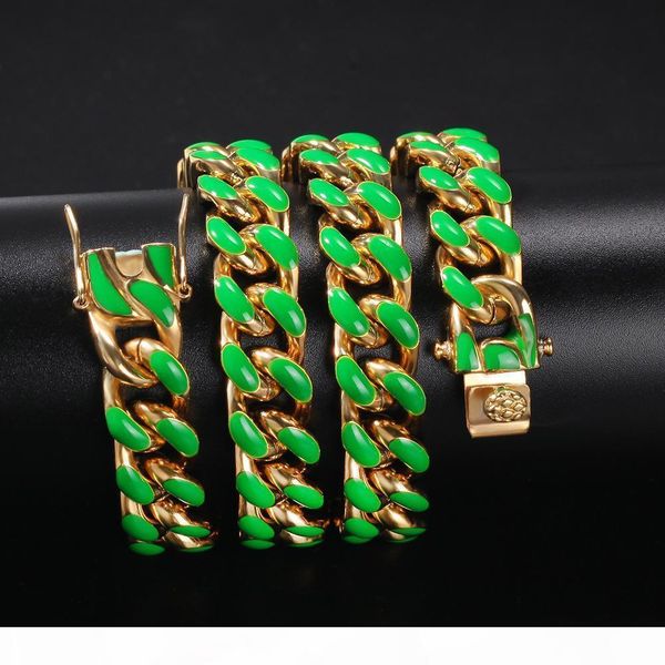 new 12mm 8 colors new fashion gold colorful enamel cuban link chain mens personalized choker necklace hip hop rapper jewelry gifts for men, Silver 
new 12mm 8 colors new fashion gold colorful enamel cuban link chain mens personalized choker necklace hip hop rapper jewelry gifts for men, Silver