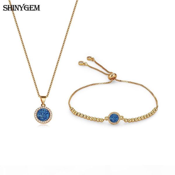 wholesale minimalism gold necklace & bracelet jewelry sets real natural druzy crystal sparkling gem stone jewelry sets for women, Silver
wholesale minimalism gold necklace & bracelet jewelry sets real natural druzy crystal sparkling gem stone jewelry sets for women, Silver