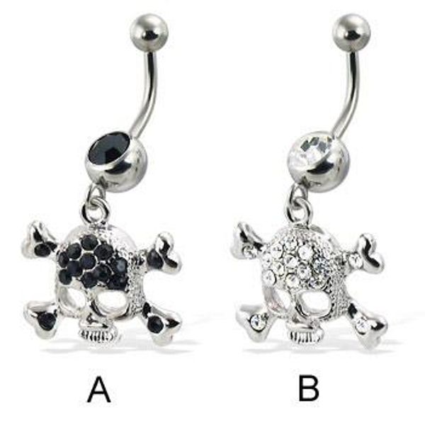d0156-1 ( 3 colors ) the skull styles 059-01 piercing body jewelry belly button navel rings with clear and black colors, Silver
d0156-1 ( 3 colors ) the skull styles 059-01 piercing body jewelry belly button navel rings with clear and black colors, Silver