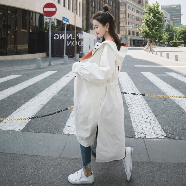 women's windbreaker windbreaker hooded single-breasted loose casual pleated mid-length trench coat with a sense of design, Tan;black
women's windbreaker windbreaker hooded single-breasted loose casual pleated mid-length trench coat with a sense of design, Tan;black