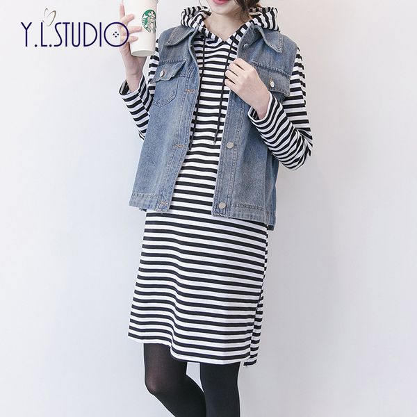 new autumn thin section maternity dresses long black and white striped pullover denim vest pregnant woman pajamas two-piece
new autumn thin section maternity dresses long black and white striped pullover denim vest pregnant woman pajamas two-piece