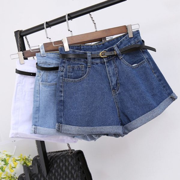 women high waist denim shorts 2020 vintage rolled denim jeans shorts pockets summer loose slim, White;black
women high waist denim shorts 2020 vintage rolled denim jeans shorts pockets summer loose slim, White;black