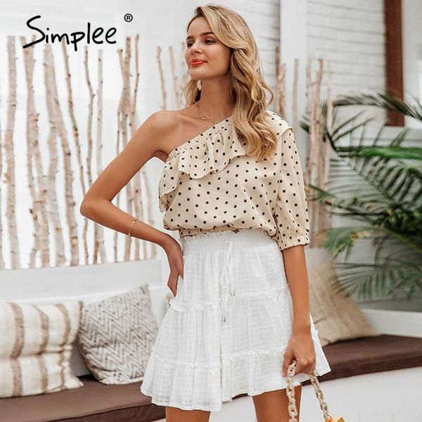simplee skew collar ruffle women blouse shirt spring summer polka dot half sleeve crop ladies chiffon holiday shirt, White
simplee skew collar ruffle women blouse shirt spring summer polka dot half sleeve crop ladies chiffon holiday shirt, White