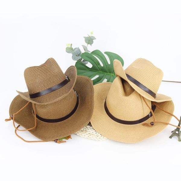 children's hat spring and summer new style children's college style sun protection hat parent and child straw ver, Yellow 
children's hat spring and summer new style children's college style sun protection hat parent and child straw ver, Yellow