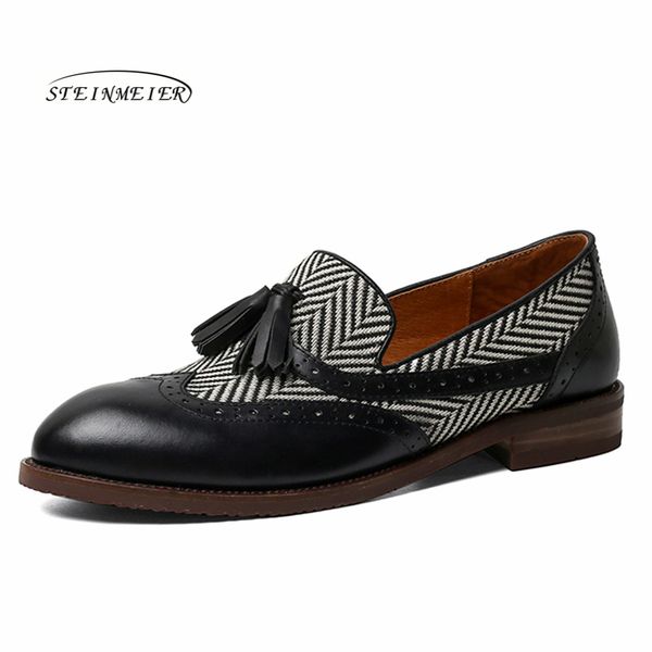 women flats spring single oxford shoes 2020 genuine leather flat platform fashion shoes for woman brogues slipon, Black
women flats spring single oxford shoes 2020 genuine leather flat platform fashion shoes for woman brogues slipon, Black