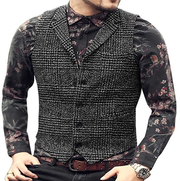 2020 brown single-breasted plaid men suit waistcoat casual formal business groomsmen lapel neck vest for wedding man, Black;white
2020 brown single-breasted plaid men suit waistcoat casual formal business groomsmen lapel neck vest for wedding man, Black;white