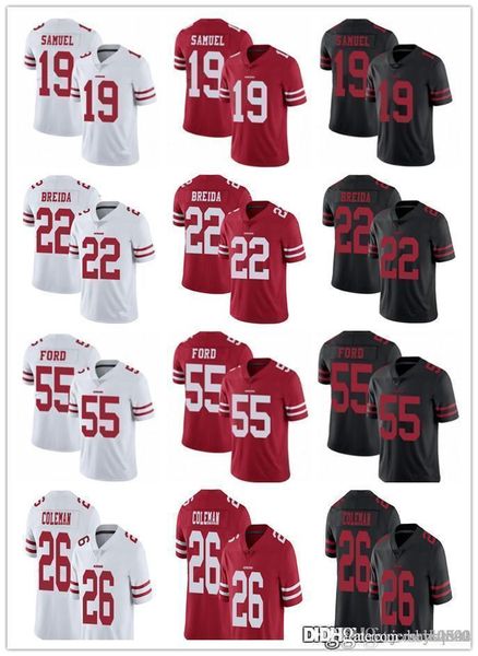 мужчины женщины сан-франциско 49ers молодежь 55 ди форд 26 tevin coleman 19 deebo samuel 22 мэтт брейда 17 эммануэль сандерс трикотажные изд, Black;red
мужчины женщины сан-франциско 49ers молодежь 55 ди форд 26 tevin coleman 19 deebo samuel 22 мэтт брейда 17 эммануэль сандерс трикотажные изд, Black;red