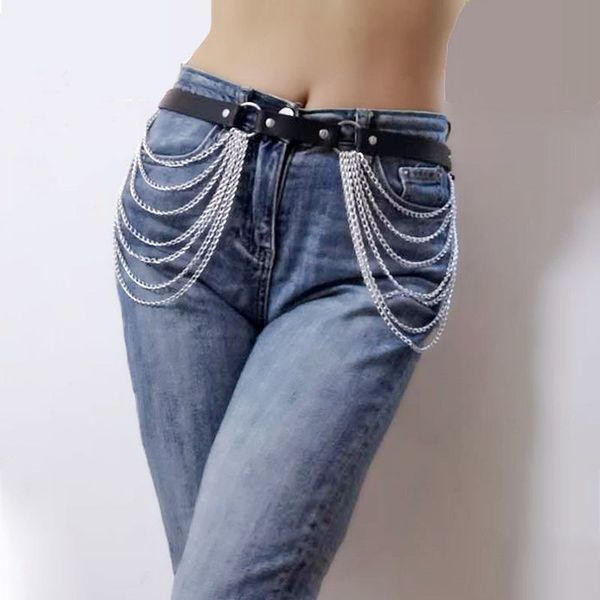 women fashion belt hip high waist chain punk hip-hop waist chain pants jeans long metal pu belt clothing accessories, Black;brown
women fashion belt hip high waist chain punk hip-hop waist chain pants jeans long metal pu belt clothing accessories, Black;brown