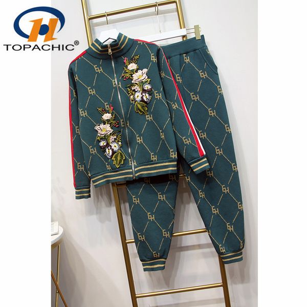 10.10 autumn women embroidery flower contrast color knitted cardigan sweaters coat casual pants two piece set, White
10.10 autumn women embroidery flower contrast color knitted cardigan sweaters coat casual pants two piece set, White
