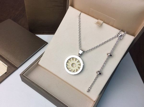 designer necklaces 18k diamond rotating sun necklace show women's unique charm show fashion exquisite gift for women, Silver
designer necklaces 18k diamond rotating sun necklace show women's unique charm show fashion exquisite gift for women, Silver