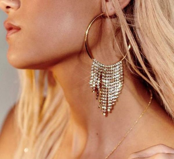 new fashion retro british style circle tassel earrings hoop earrings rhinestone claw chain exaggerated ear buckle, Golden;silver
new fashion retro british style circle tassel earrings hoop earrings rhinestone claw chain exaggerated ear buckle, Golden;silver